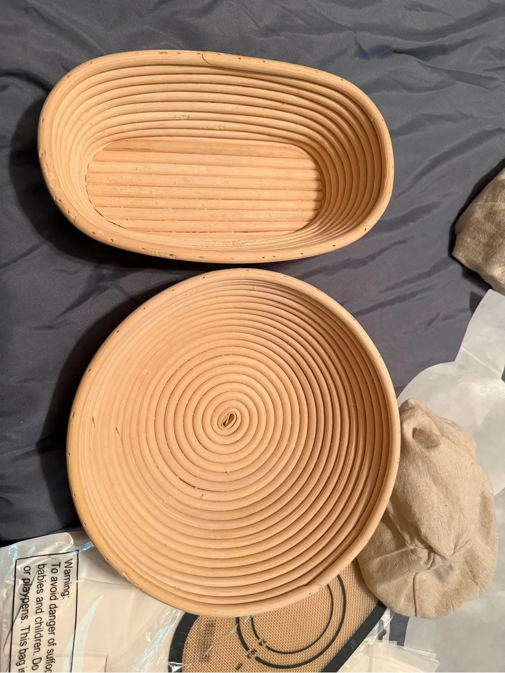 Banneton Round & Oval Bread Proofing Baskets with  Liners & slings